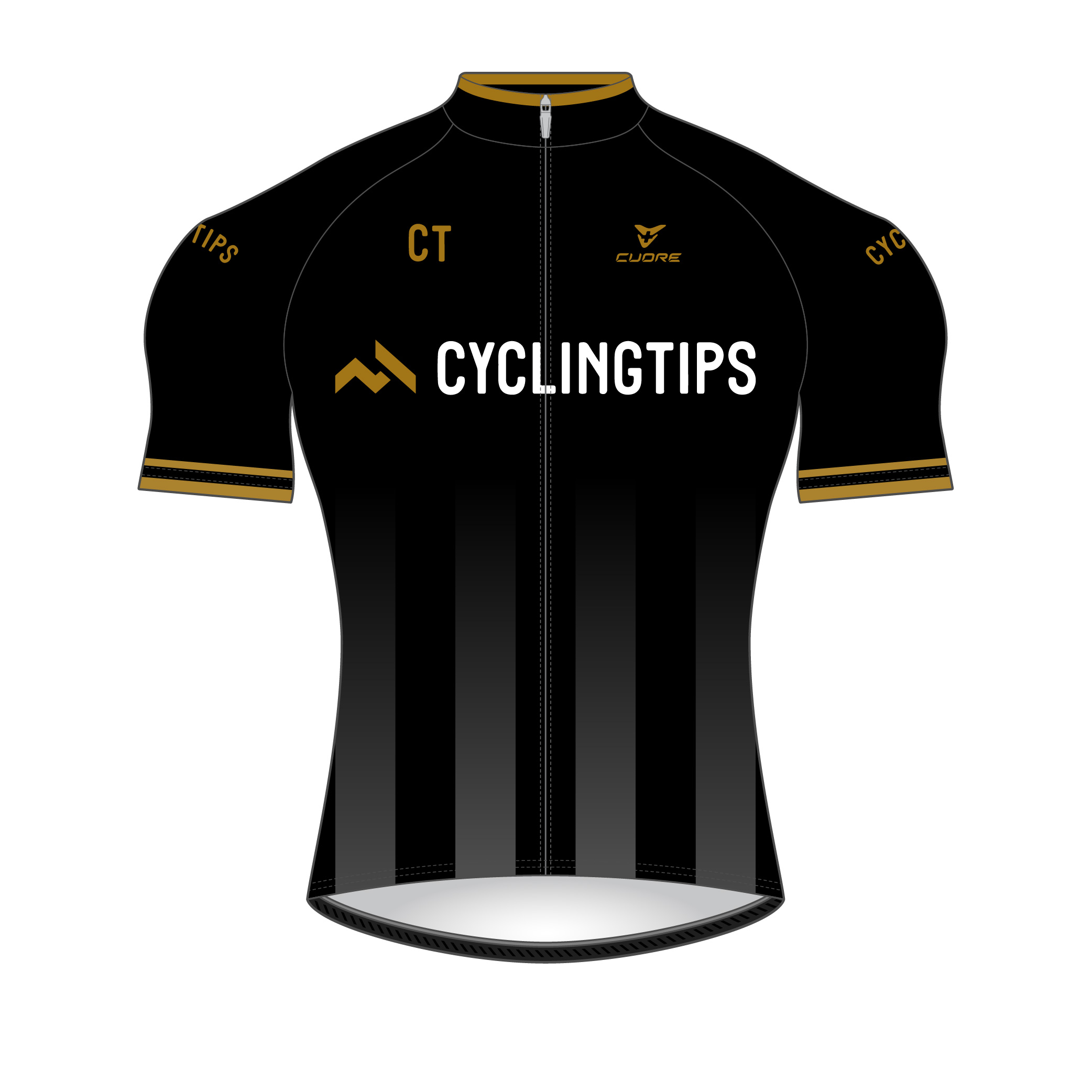 Image for Women's Silver S/Sleeve Race Jersey Black-Gold