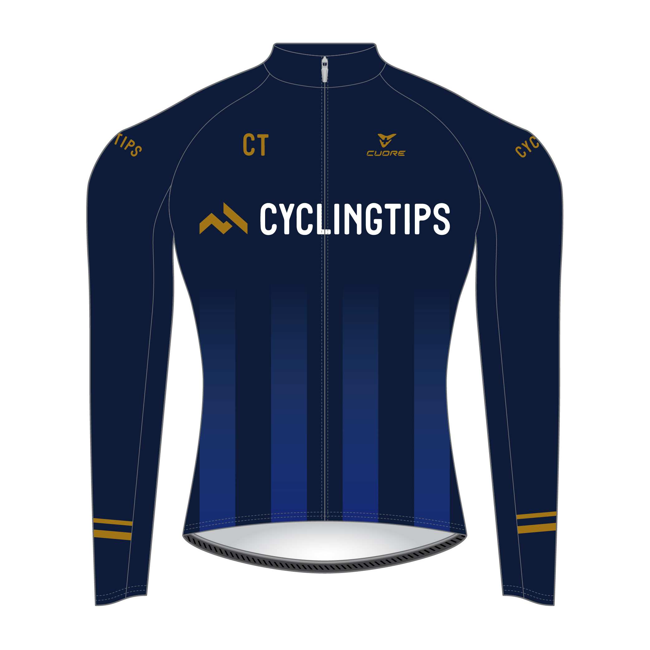 Image for Men's Silver L/Sleeve Thermal Jersey Blue-Gold